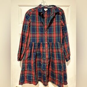 J. Crew Multicolor Plaid Shirt Dress